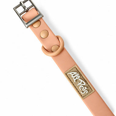 Peach PVC dog collar, front view