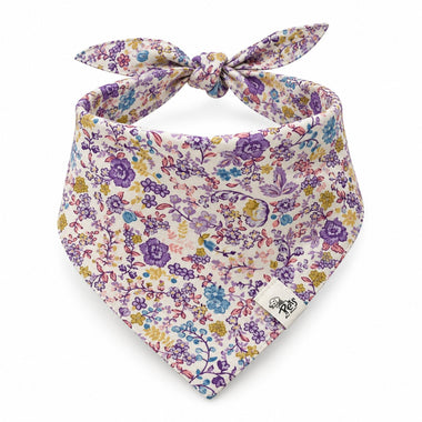 floral print tie-on dog bandana, front view