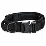 Black bungee tactical dog harness and leash set, detail view