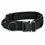 Black bungee tactical dog harness and leash set, view 4