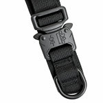 Black bungee tactical dog harness and leash set, view 5