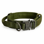 Olive bungee tactical dog harness and leash set, detail view