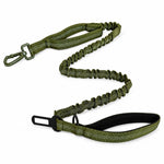 Olive bungee tactical dog harness and leash set, view 4