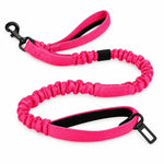 Pink bungee tactical dog harness and leash set, view 4