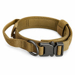 Tan bungee tactical dog harness and leash set, detail view