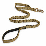 Tan bungee tactical dog harness and leash set, view 3