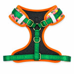 Happy Chilli print  fashion print dog harness, detail view