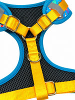 Cream fashion print dog harness, view 3