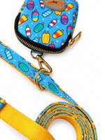 Cream fashion print dog harness, view 3