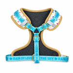 White fashion print dog harness, view 3