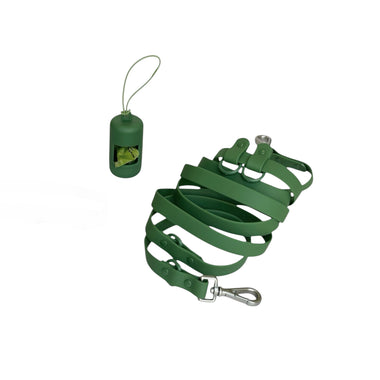 Green Hands Free PVC Leash and Dispenser