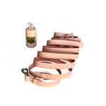 Peach Hands Free PVC Leash and Dispenser