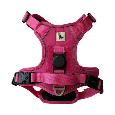 Tactical AirTag Dog Harness - Hot Pink