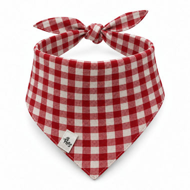 lobster print tie-on dog bandana, front view
