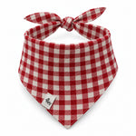lobster print tie-on dog bandana, front view