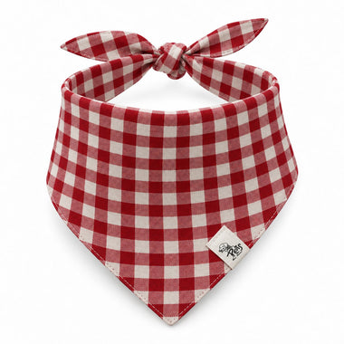 lobster print tie-on dog bandana, detail view