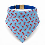 lobster print tie-on dog bandana, view 3