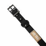 Black PVC dog collar, front view