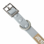 Gray PVC dog collar, front view