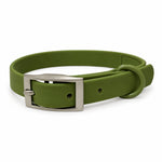 Olive PVC dog collar, view 3
