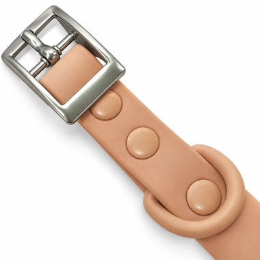 Peach PVC dog collar, detail view