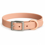 Peach PVC dog collar, detail view