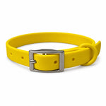 Yellow PVC dog collar, view 3