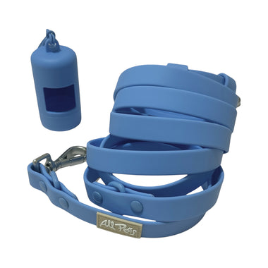 Light Blue Hands Free PVC Leash and Dispenser
