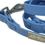 Light Blue Hands Free PVC Leash and Dispenser