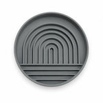 Charcoal rainbow slow feeder dog bowl, front view