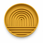 Yellow rainbow slow feeder dog bowl, view 4