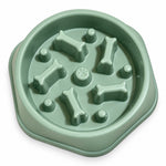 Green slow feeder dog bowl, detail view