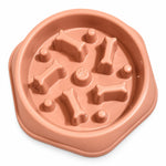 Peach slow feeder dog bowl, view 3