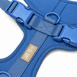 Blue soft padded dog harness, view 3
