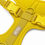 Yellow soft padded dog harness, view 3