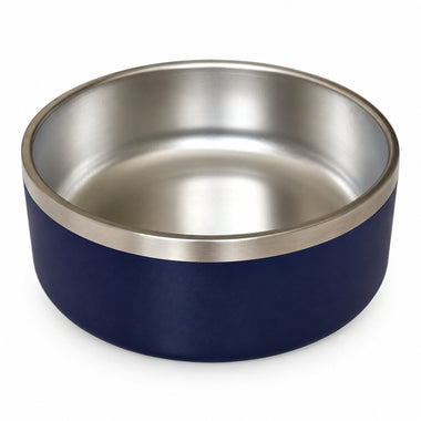 stainless steel dog bowl, detail view