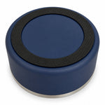 Navy Blue stainless steel dog bowl, underside view
