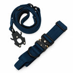Blue tactical dog collar and leash set, view 3