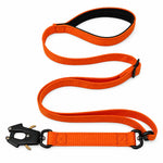 Orange tactical dog collar and leash set, view 3