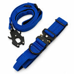 Cobalt tactical dog collar and leash set, front view