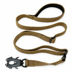 Khaki tactical dog collar and leash set, view 3